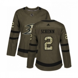 Womens Adidas Anaheim Ducks 2 Luke Schenn Authentic Green Salute to Service NHL Jersey 