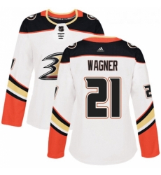 Womens Adidas Anaheim Ducks 21 Chris Wagner Authentic White Away NHL Jersey 