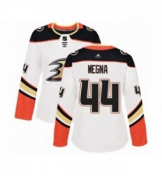 Womens Adidas Anaheim Ducks 44 Jaycob Megna Authentic White Away NHL Jersey 