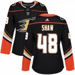 Womens Adidas Anaheim Ducks 48 Logan Shaw Premier Black Home NHL Jersey 