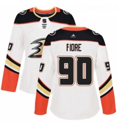 Womens Adidas Anaheim Ducks 90 Giovanni Fiore Authentic White Away NHL Jersey 