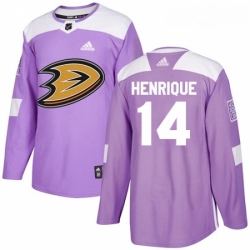 Youth Adidas Anaheim Ducks 14 Adam Henrique Authentic Purple Fights Cancer Practice NHL Jersey 