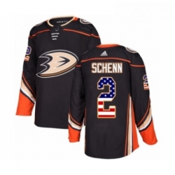 Youth Adidas Anaheim Ducks 2 Luke Schenn Authentic Black USA Flag Fashion NHL Jersey 