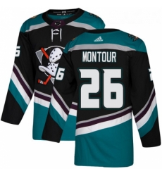 Youth Adidas Anaheim Ducks 26 Brandon Montour Authentic Black Teal Third NHL Jersey 