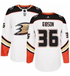 Youth Adidas Anaheim Ducks 36 John Gibson Authentic White Away NHL Jersey 