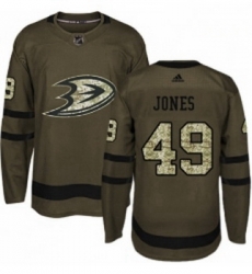 Youth Adidas Anaheim Ducks 49 Max Jones Authentic Green Salute to Service NHL Jersey 