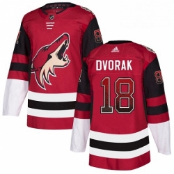 Mens Adidas Arizona Coyotes 18 Christian Dvorak Authentic Maroon Drift Fashion NHL Jersey 