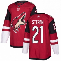 Mens Adidas Arizona Coyotes 21 Derek Stepan Premier Burgundy Red Home NHL Jersey 