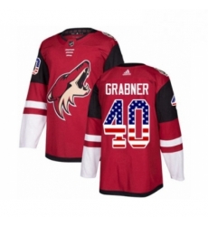 Mens Adidas Arizona Coyotes 40 Michael Grabner Authentic Red USA Flag Fashion NHL Jersey 