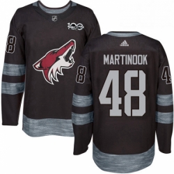 Mens Adidas Arizona Coyotes 48 Jordan Martinook Authentic Black 1917 2017 100th Anniversary NHL Jersey 