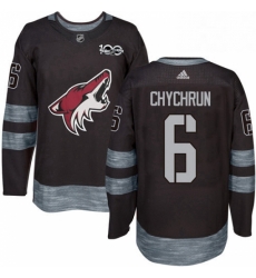 Mens Adidas Arizona Coyotes 6 Jakob Chychrun Premier Black 1917 2017 100th Anniversary NHL Jersey 