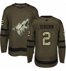 Youth Adidas Arizona Coyotes 2 Luke Schenn Premier Green Salute to Service NHL Jersey 