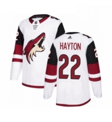 Youth Adidas Arizona Coyotes 22 Barrett Hayton Authentic White Away NHL Jerse