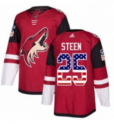 Youth Adidas Arizona Coyotes 25 Thomas Steen Authentic Red USA Flag Fashion NHL Jersey 