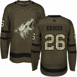 Youth Adidas Arizona Coyotes 26 Marcus Kruger Premier Green Salute to Service NHL Jersey 