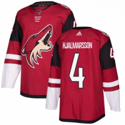 Youth Adidas Arizona Coyotes 4 Niklas Hjalmarsson Premier Burgundy Red Home NHL Jersey 