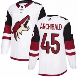 Youth Adidas Arizona Coyotes 45 Josh Archibald Authentic White Away NHL Jerse