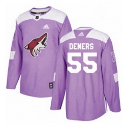 Youth Adidas Arizona Coyotes 55 Jason Demers Authentic Purple Fights Cancer Practice NHL Jersey 