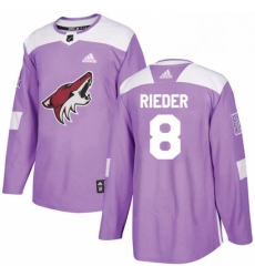 Youth Adidas Arizona Coyotes 8 Tobias Rieder Authentic Purple Fights Cancer Practice NHL Jersey 