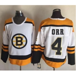 Bruins #4 Bobby Orr YellowWhite CCM Throwback Stitched NHL Jersey