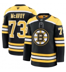 Men Boston Bruins 73 Charlie McAvoy Black 2024 25 Home Stitched Hockey Jersey