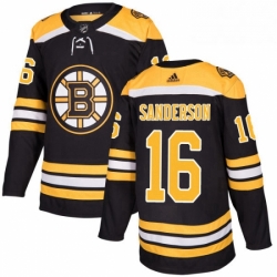 Mens Adidas Boston Bruins 16 Derek Sanderson Premier Black Home NHL Jersey 