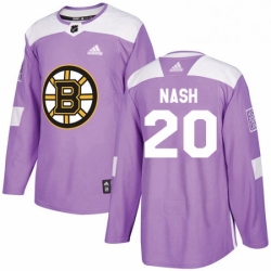 Mens Adidas Boston Bruins 20 Riley Nash Authentic Purple Fights Cancer Practice NHL Jersey 