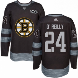 Mens Adidas Boston Bruins 24 Terry OReilly Authentic Black 1917 2017 100th Anniversary NHL Jersey 