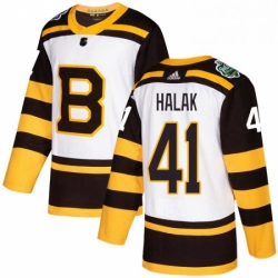 Mens Adidas Boston Bruins 41 Jaroslav Halak Authentic White 2019 Winter Classic NHL Jerse