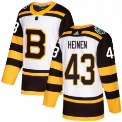 Mens Adidas Boston Bruins 43 Danton Heinen Authentic White 2019 Winter Classic NHL Jersey 