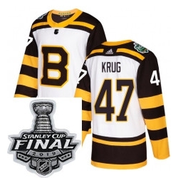 Mens Adidas Boston Bruins 47 Torey Krug Authentic White 2019 Winter Classic NHL Jersey