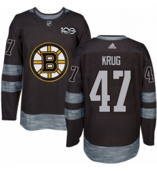 Mens Adidas Boston Bruins 47 Torey Krug Premier Black 1917 2017 100th Anniversary NHL Jersey 