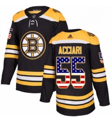 Mens Adidas Boston Bruins 55 Noel Acciari Authentic Black USA Flag Fashion NHL Jersey 