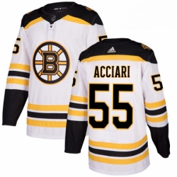 Mens Adidas Boston Bruins 55 Noel Acciari Authentic White Away NHL Jersey 