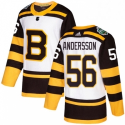 Mens Adidas Boston Bruins 56 Axel Andersson Authentic White 2019 Winter Classic NHL Jerse