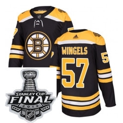 Mens Adidas Boston Bruins 57 Tommy Wingels Authentic Black Home NHL Jersey