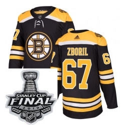 Mens Adidas Boston Bruins 67 Jakub Zboril Authentic Black Home NHL Jersey