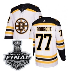 Mens Adidas Boston Bruins 77 Ray Bourque Authentic White Away NHL Jersey