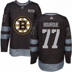 Mens Adidas Boston Bruins 77 Ray Bourque Premier Black 1917 2017 100th Anniversary NHL Jersey 