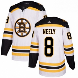 Mens Adidas Boston Bruins 8 Cam Neely Authentic White Away NHL Jersey 