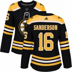 Womens Adidas Boston Bruins 16 Derek Sanderson Premier Black Home NHL Jersey 