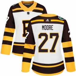 Womens Adidas Boston Bruins 27 John Moore Authentic White 2019 Winter Classic NHL Jerse