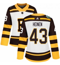 Womens Adidas Boston Bruins 43 Danton Heinen Authentic White 2019 Winter Classic NHL Jersey 