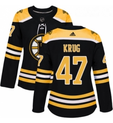 Womens Adidas Boston Bruins 47 Torey Krug Authentic Black Home NHL Jersey 