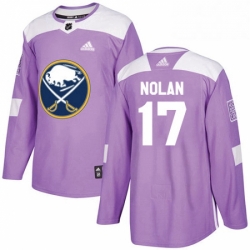 Mens Adidas Buffalo Sabres 17 Jordan Nolan Authentic Purple Fights Cancer Practice NHL Jersey 