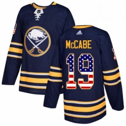 Mens Adidas Buffalo Sabres 19 Jake McCabe Authentic Navy Blue USA Flag Fashion NHL Jersey 