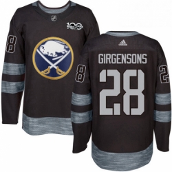 Mens Adidas Buffalo Sabres 28 Zemgus Girgensons Premier Black 1917 2017 100th Anniversary NHL Jersey 