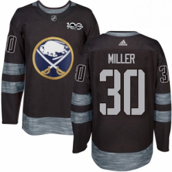 Mens Adidas Buffalo Sabres 30 Ryan Miller Authentic Black 1917 2017 100th Anniversary NHL Jersey 