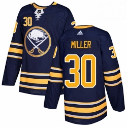 Mens Adidas Buffalo Sabres 30 Ryan Miller Authentic Navy Blue Home NHL Jersey 