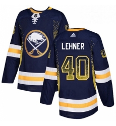 Mens Adidas Buffalo Sabres 40 Robin Lehner Authentic Navy Blue Drift Fashion NHL Jersey 